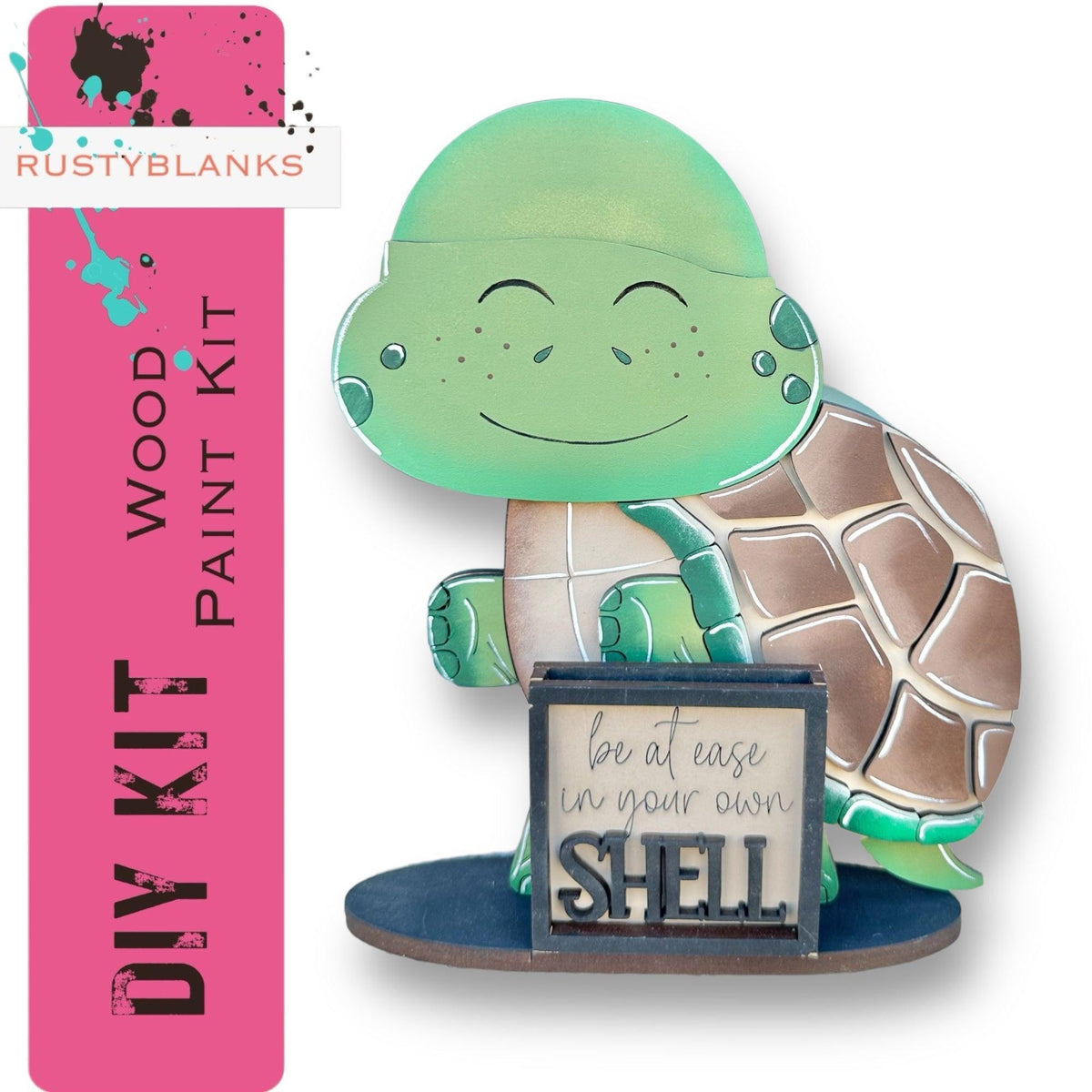 a green turtle with a sign that says, don't waste in your own