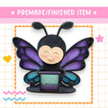 a paper craft of a butterfly holding a computer