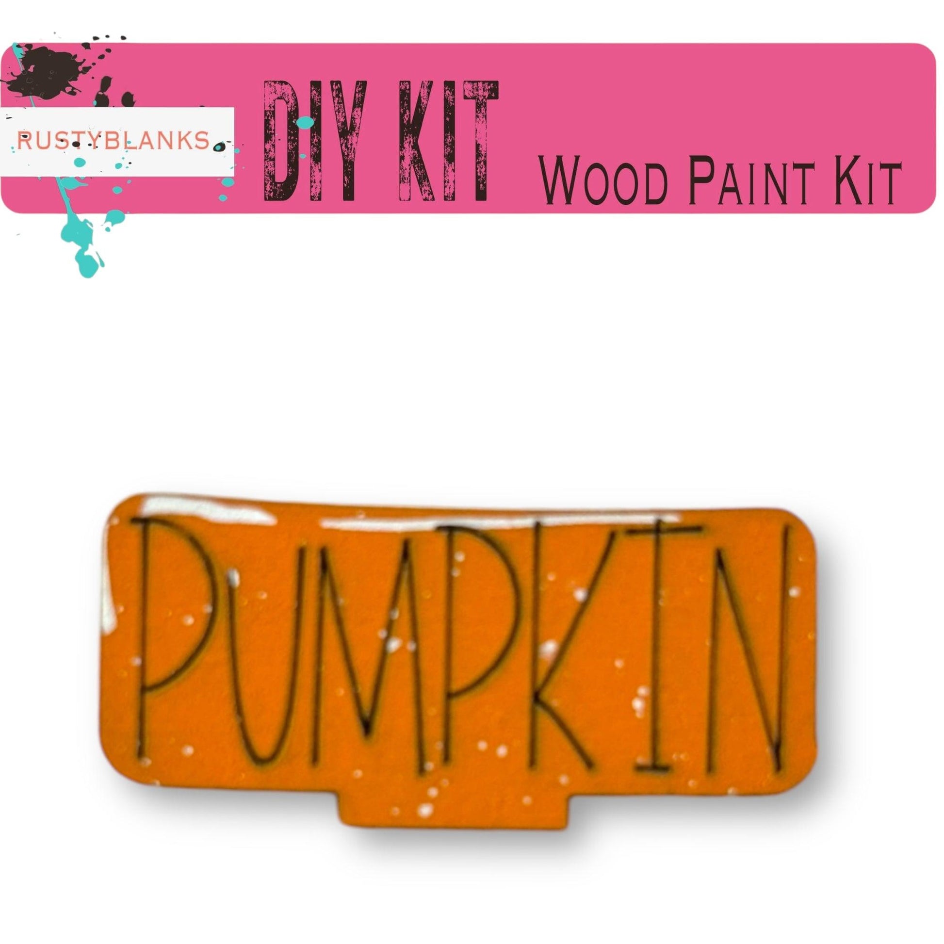 a picture of a wooden paint kit for pumpkin