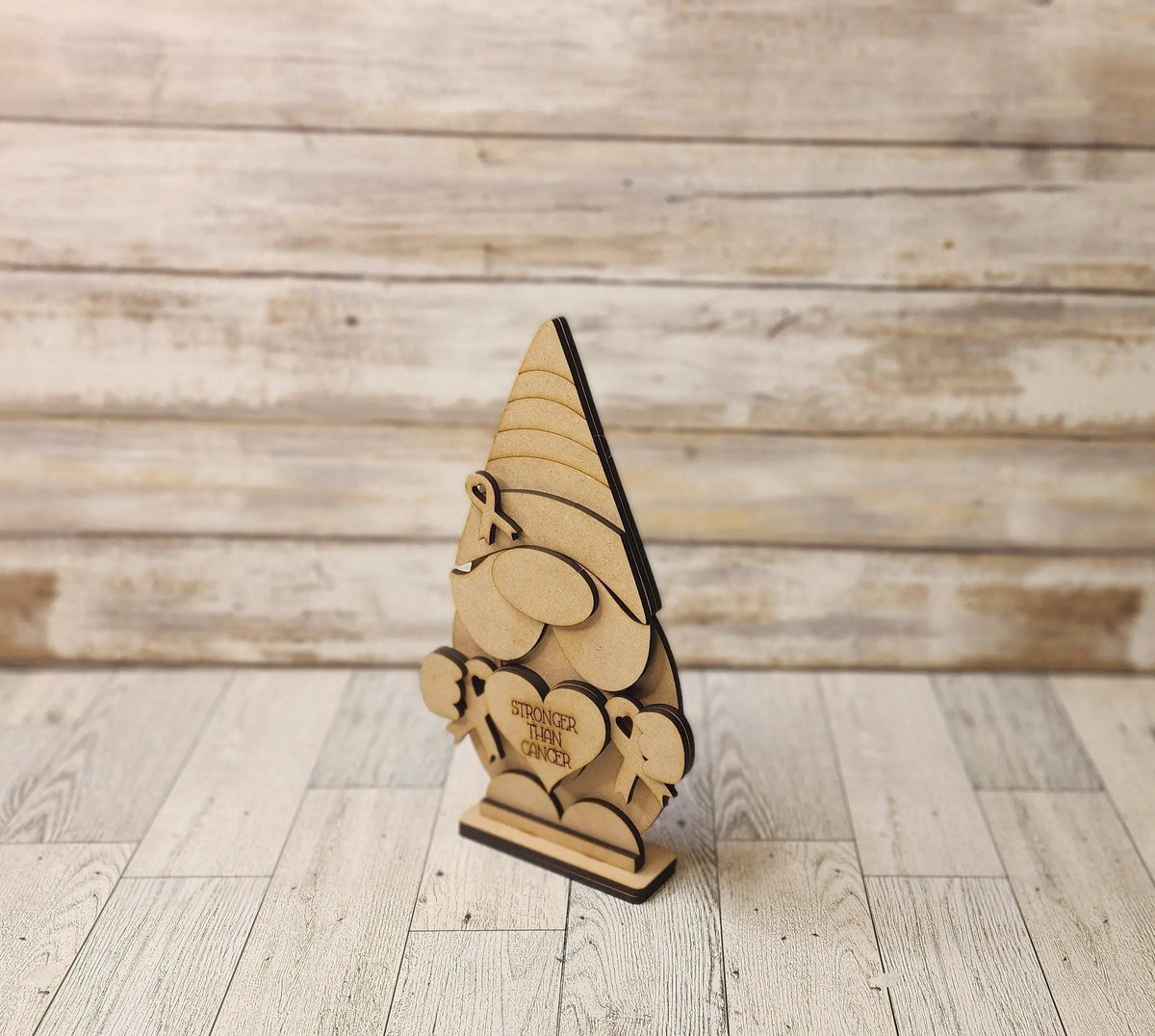 Cancer Gnome Shelf Sitter, DIY Gnome kit, Tiered Tray Decor - RusticFarmhouseDecor