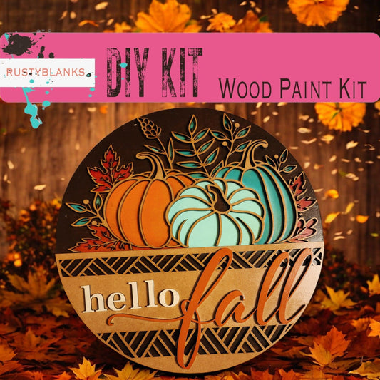 Hello Fall Front Door Decor | Fall Door Hanger | Hello Fall Pumpkins | Fall Door Hanger | Housewarming Gift | Home Decor | Wreath RusticFarmhouseDecor