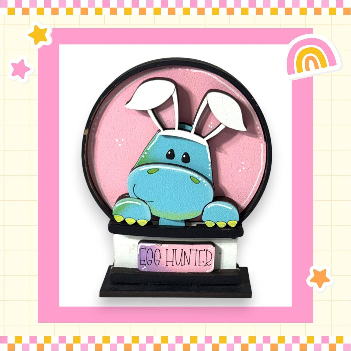 a picture of a cartoon character on a pink background