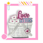 a greeting card with a basket of love letters