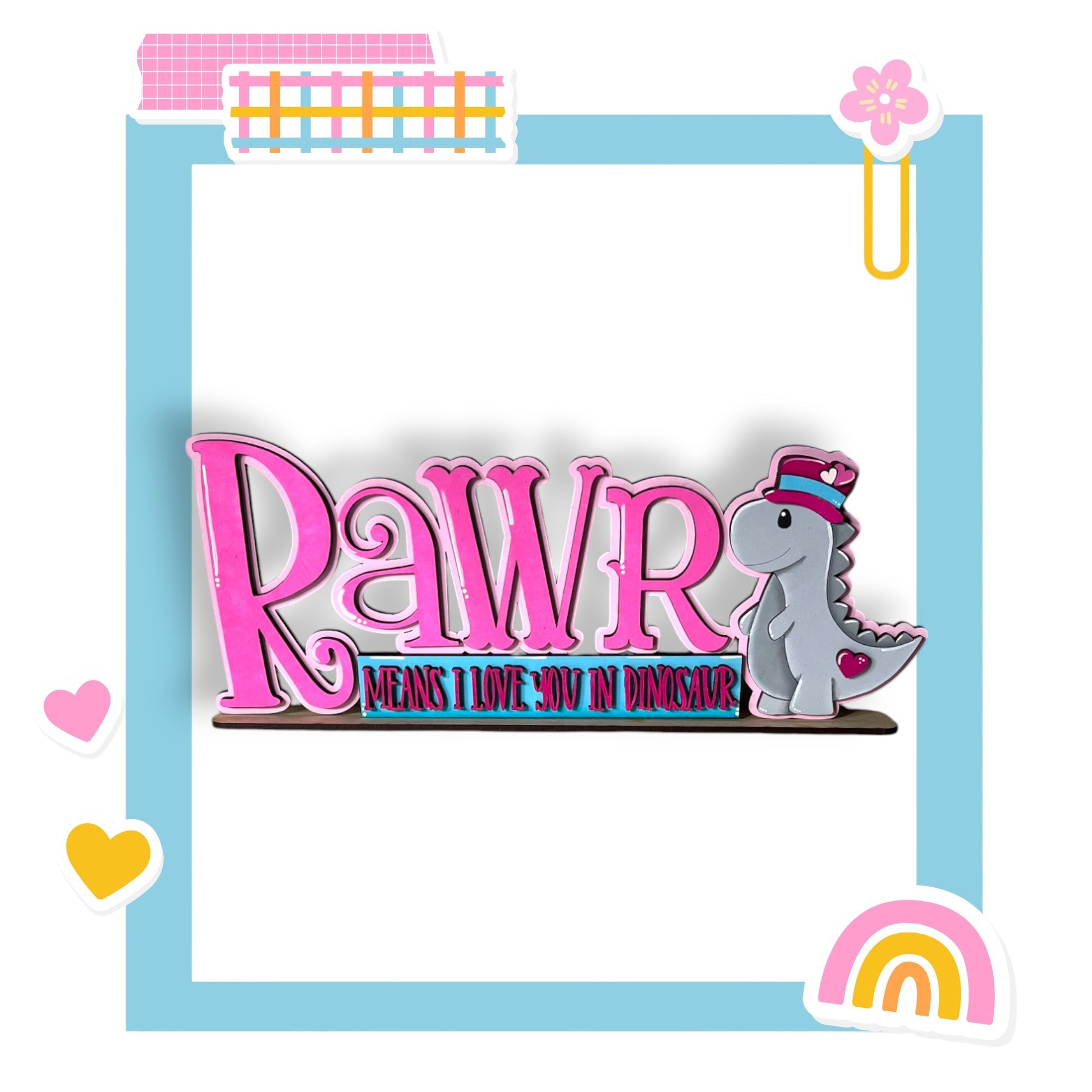 a sign that says rawr means i love you on rainbow