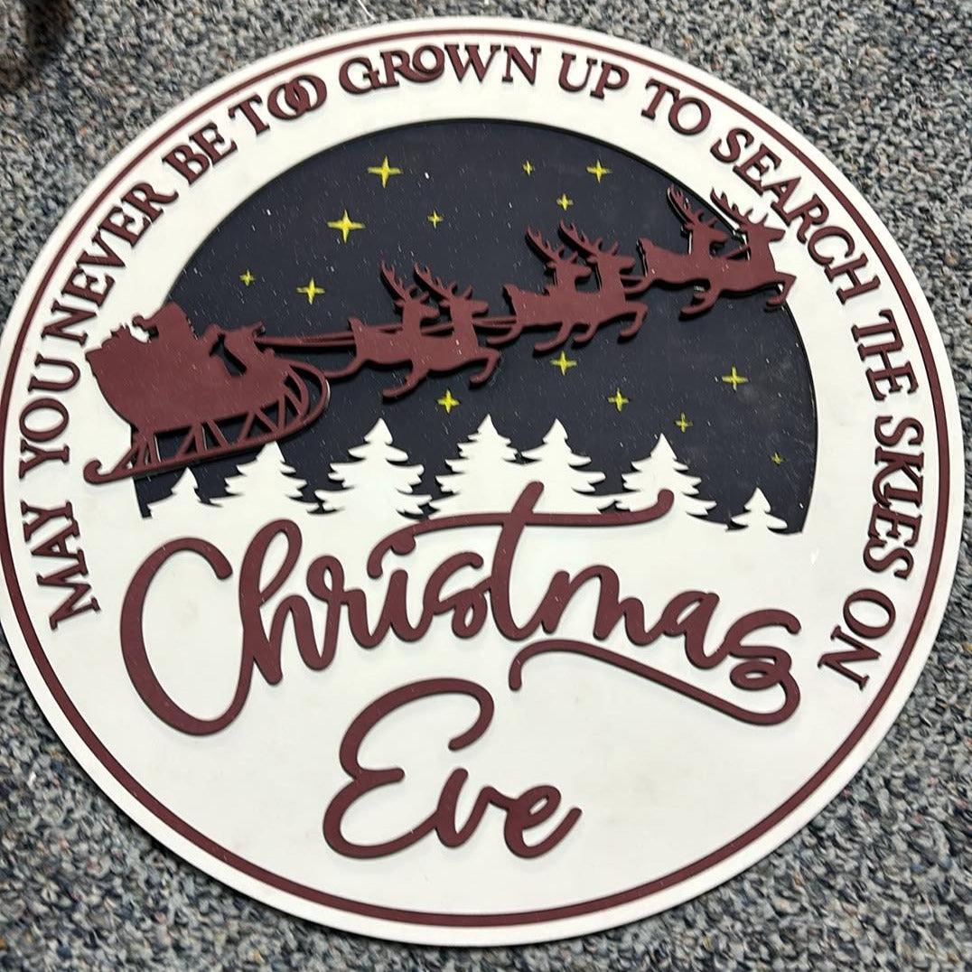 Christmas Door Hanger , May you never be to old to search the skies on Christmas Eve - RusticFarmhouseDecor