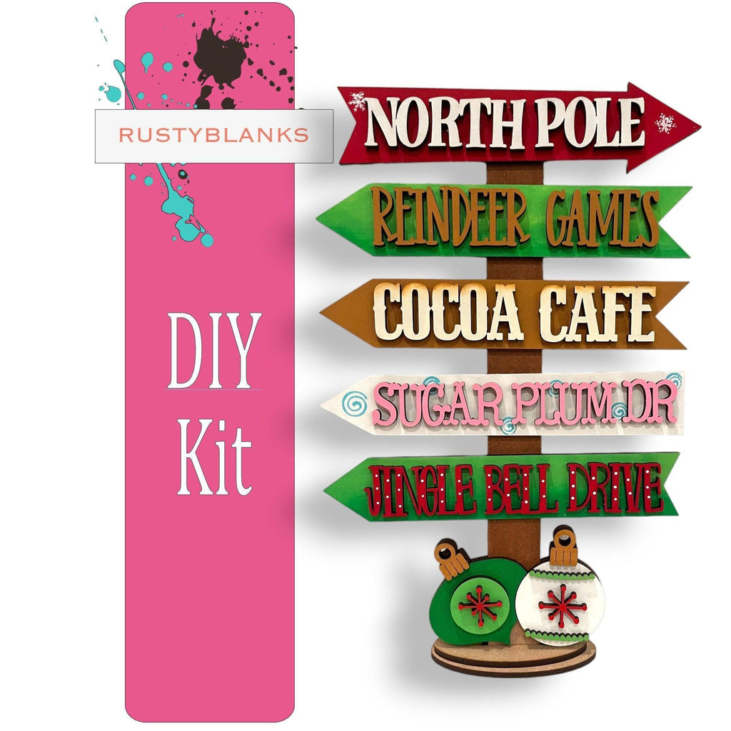 Christmas Street Sign Shelf Sitter | DIY Holiday Decor - RusticFarmhouseDecor