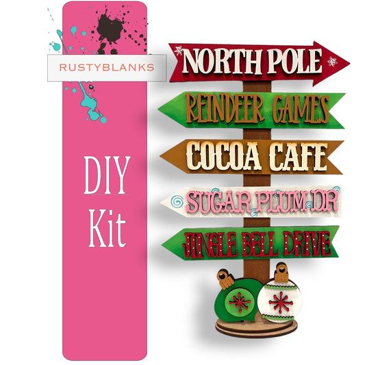 Christmas Street Sign Shelf Sitter | DIY Holiday Decor - RusticFarmhouseDecor