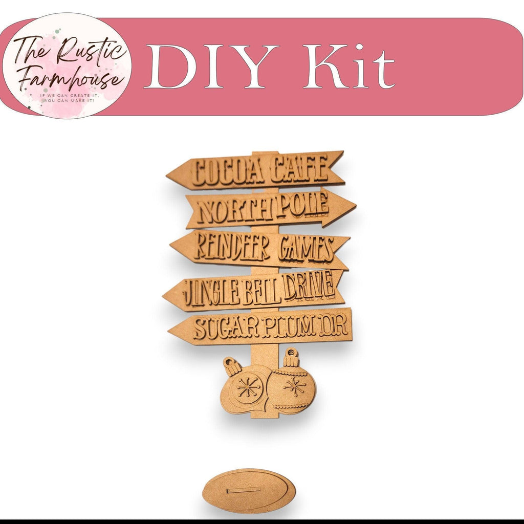 Christmas Street Sign Shelf Sitter | DIY Holiday Decor - RusticFarmhouseDecor