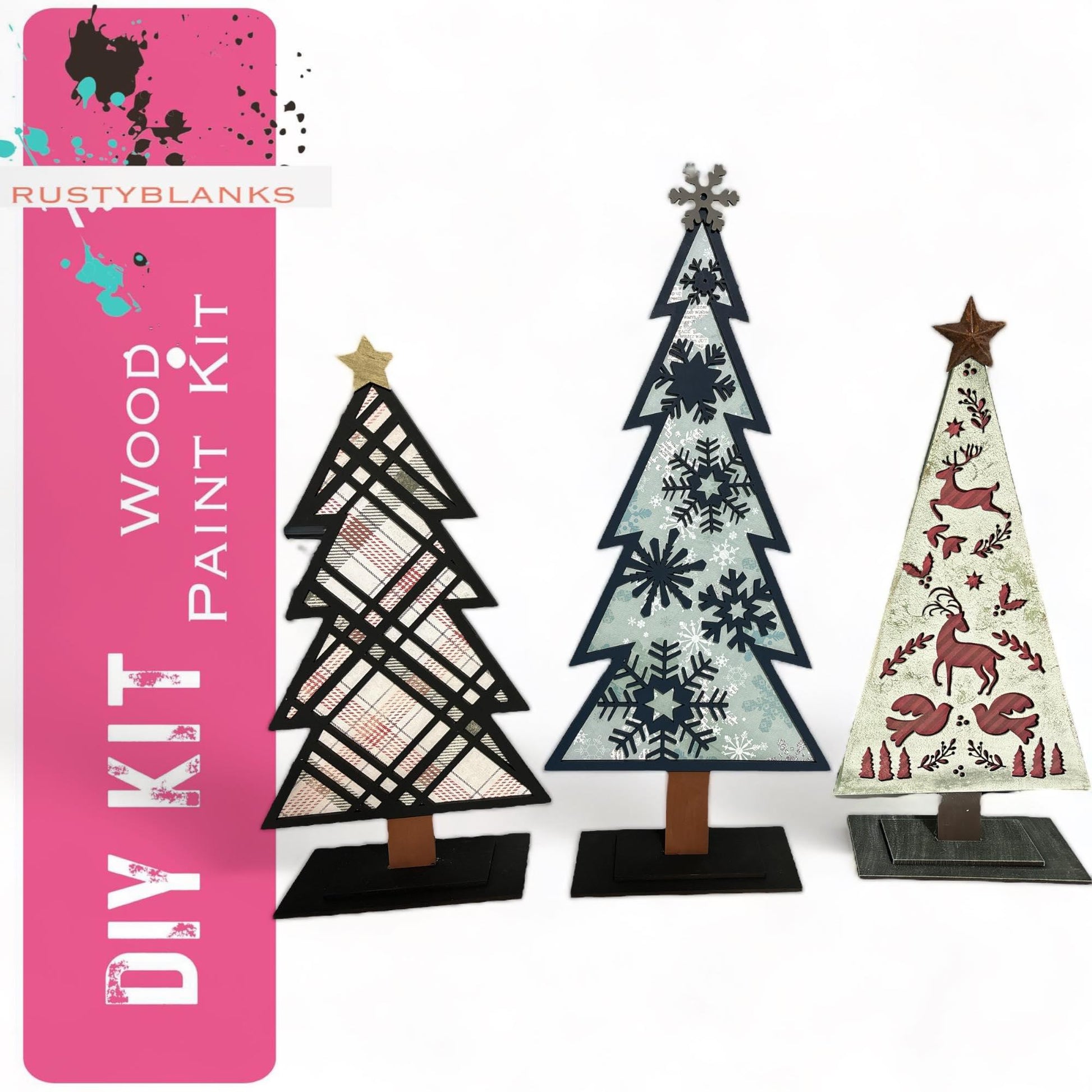 Christmas Tree DIY Wood Blanks Shelf Sitter Set of 3 , Handmade Holiday Decor - RusticFarmhouseDecor