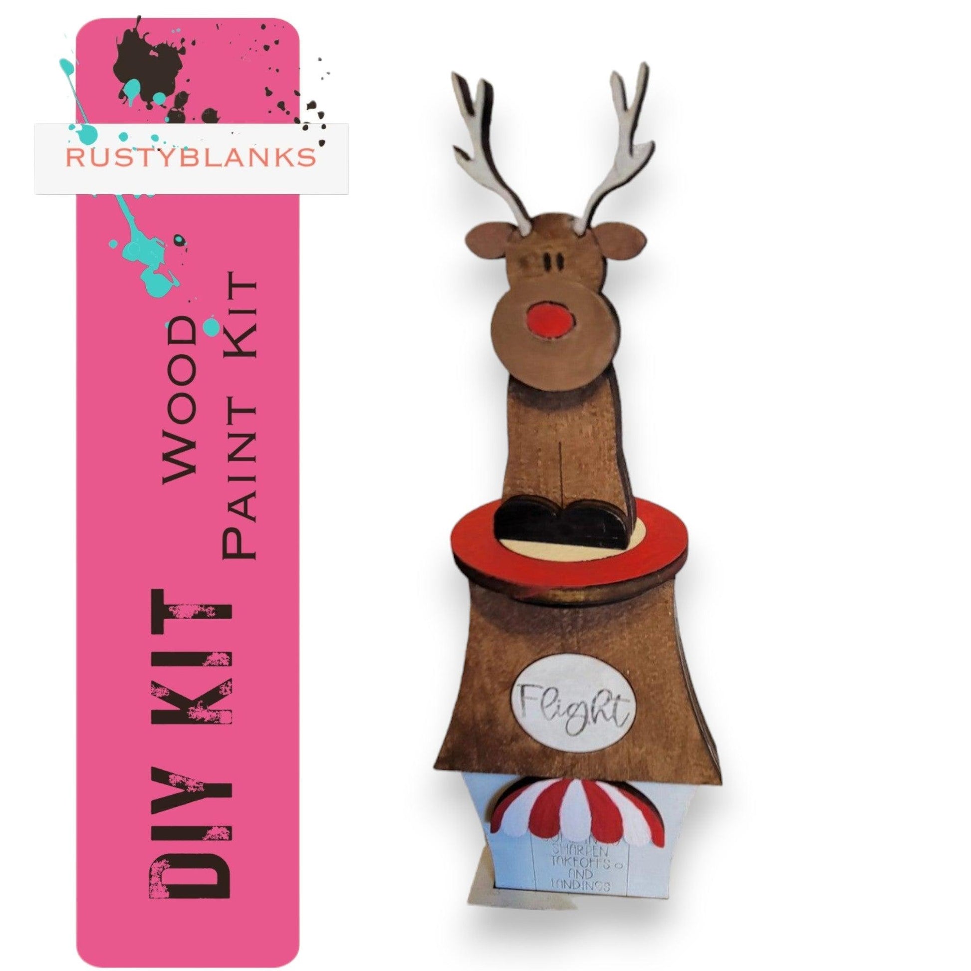 Christmas Village Reindeer Flight School DIY - RusticFarmhouseDecor