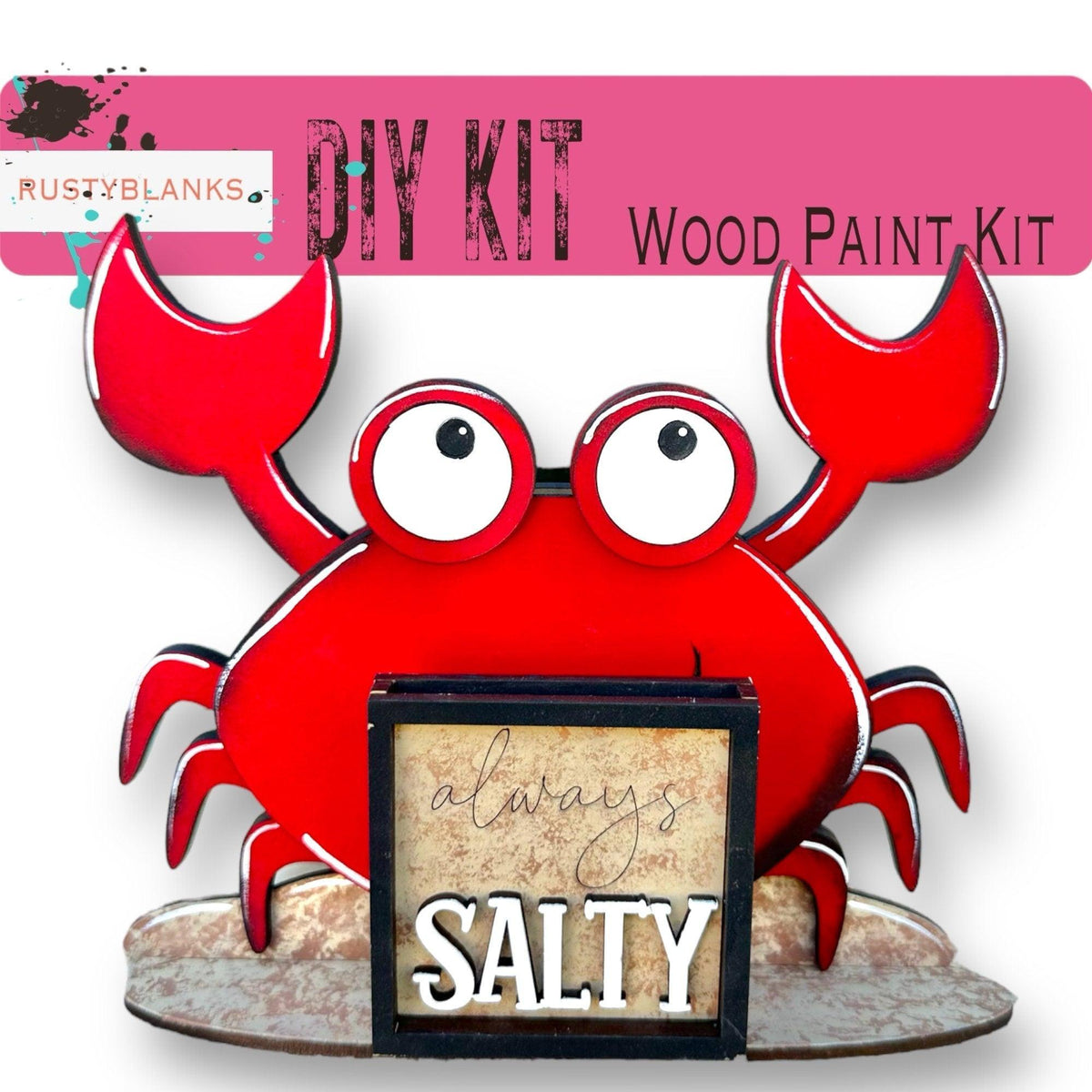 Crab with 12 Interchangeable Seasonal Hats, Insert and tile holder, Season DIY Decor - RusticFarmhouseDecor