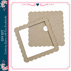 a DIY kit for creating paper craft projects, including a frame and a piece of paper.