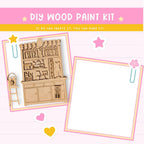 a wooden craft kit with a picture of a dresser