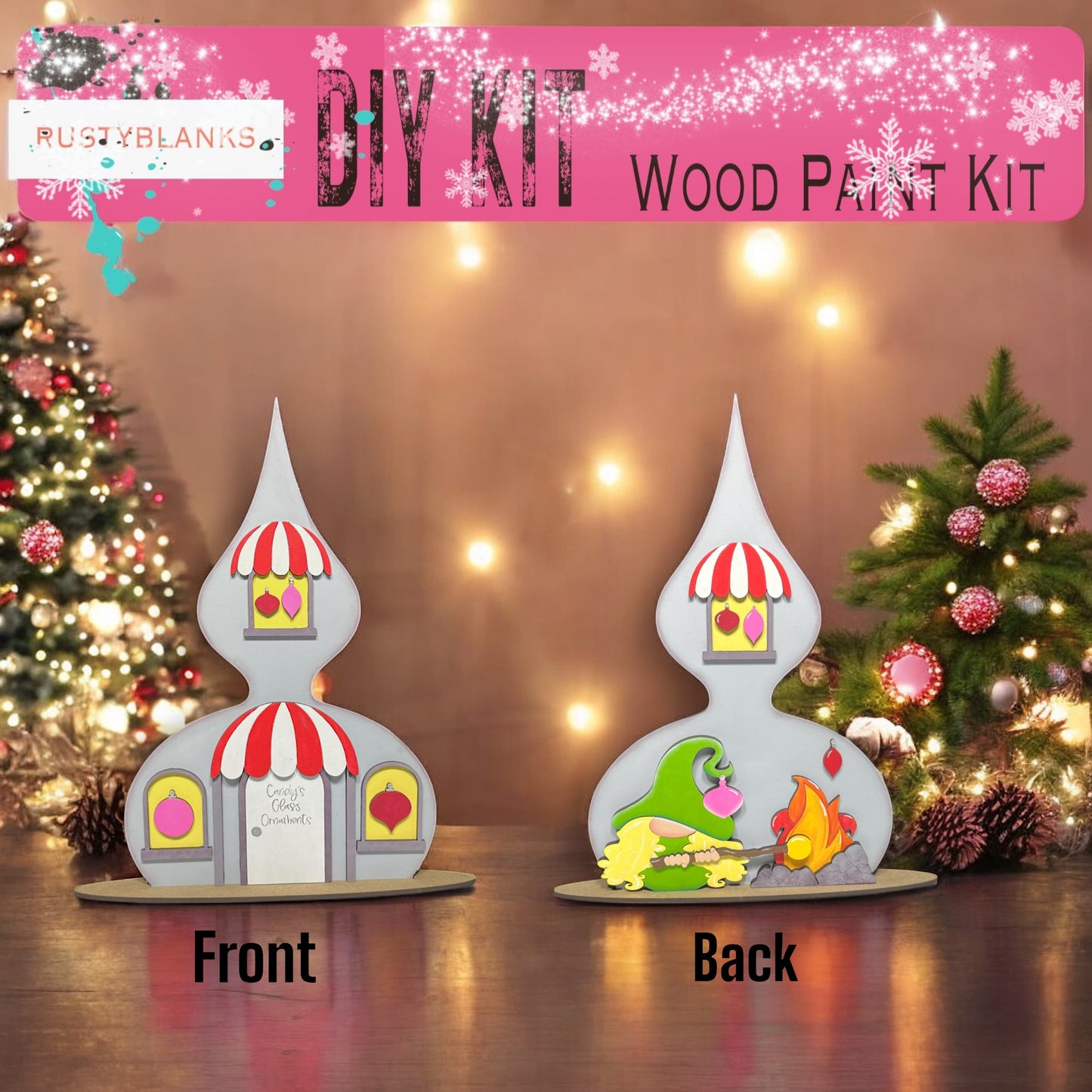 a picture of a christmas tree and a wooden kit