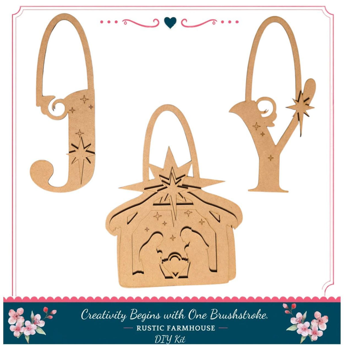 Christmas Nativity Pegboard Inserts Interchangeable JOY Wall Decor DIY Craft Kit product image 2 from The Rustic Farmhouse