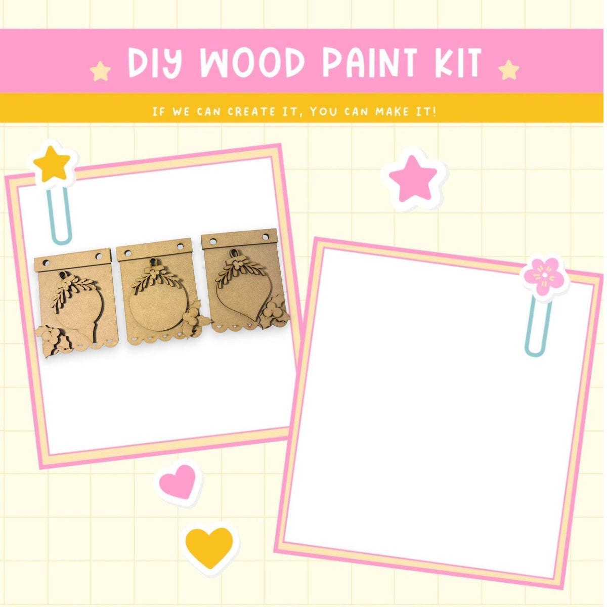a picture of a wooden craft kit with a picture of a giraffe