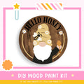 a wooden sign with a picture of a man with a beard