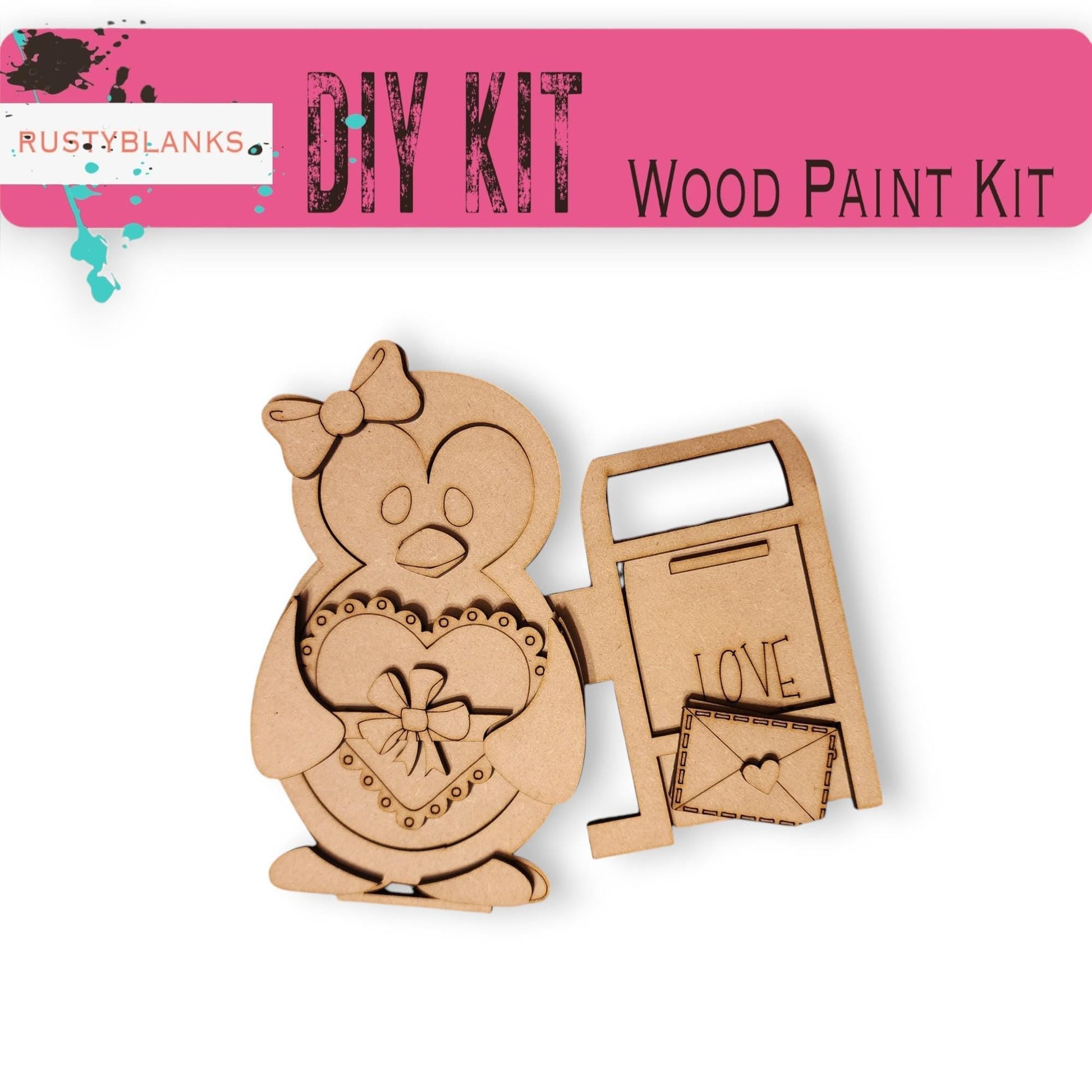 a wooden craft kit with a picture of a bird