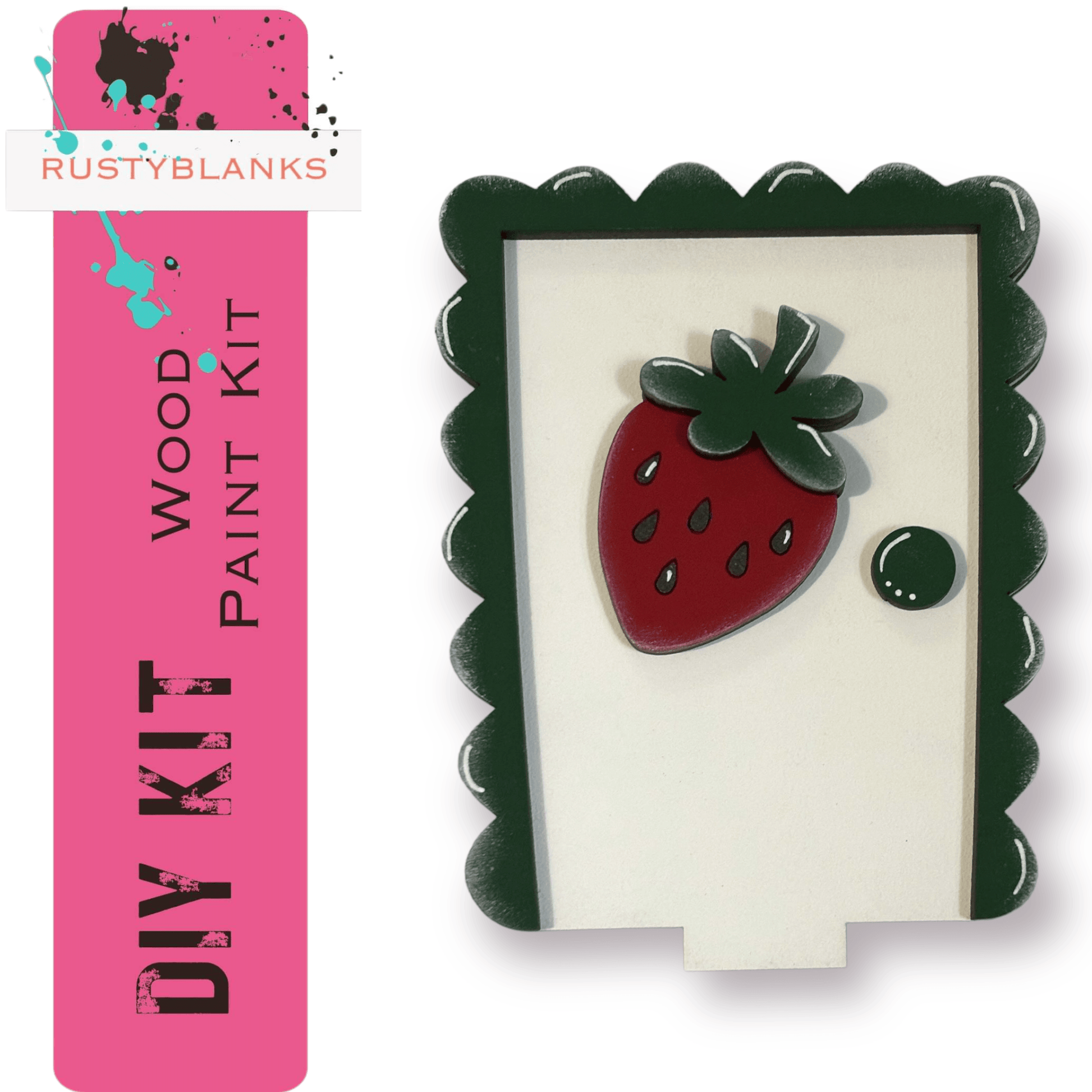 a card with a picture of a strawberry on it