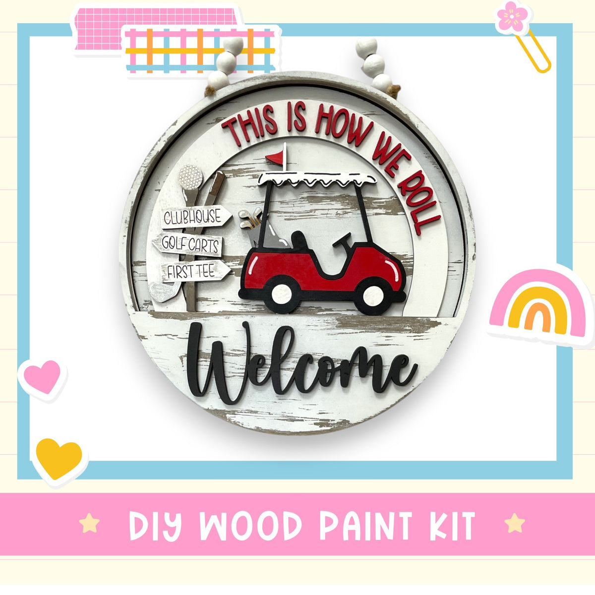 this is how we roll welcome sign with a red car