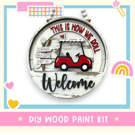 this is how we roll welcome sign with a red car