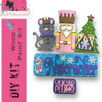 a picture of a nutcracker and sugar plums sign