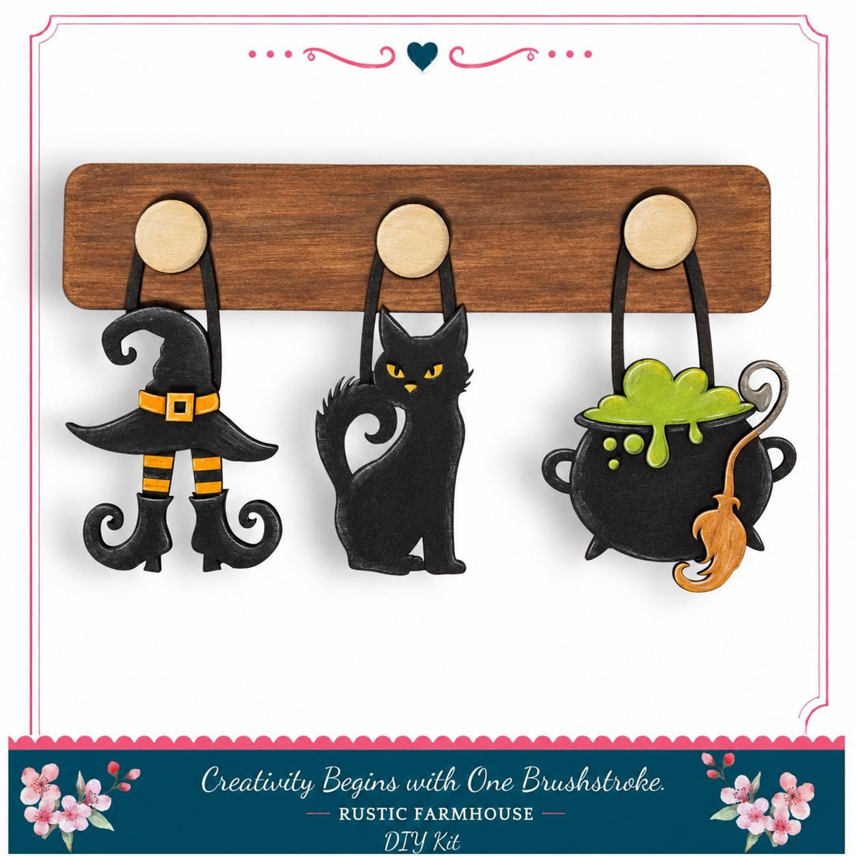 Halloween Pegboard Inserts Witch Cat Cauldron Interchangeable DIY Craft Kit product image 1 from The Rustic Farmhouse