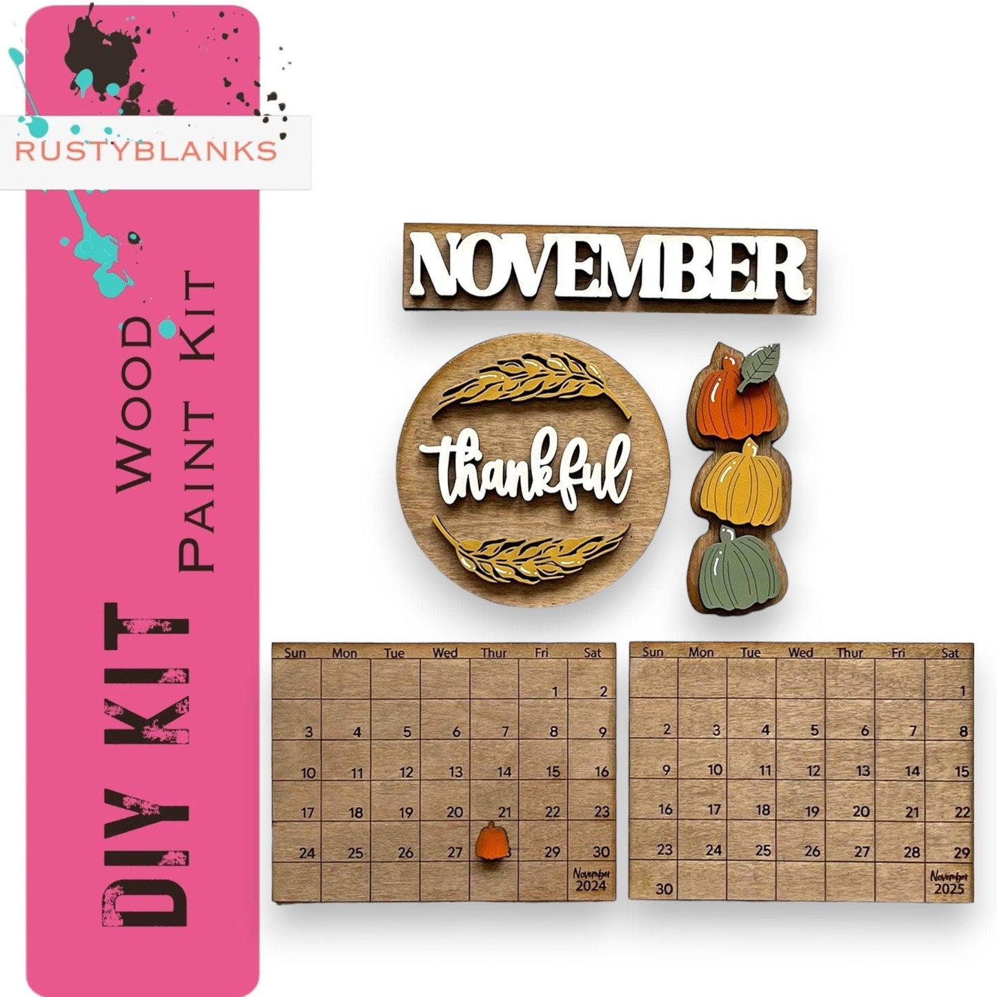 December 2024/25 Barn Calendar Insert Set, DIY Wood Banks, Interchangeable Calendar - RusticFarmhouseDecor