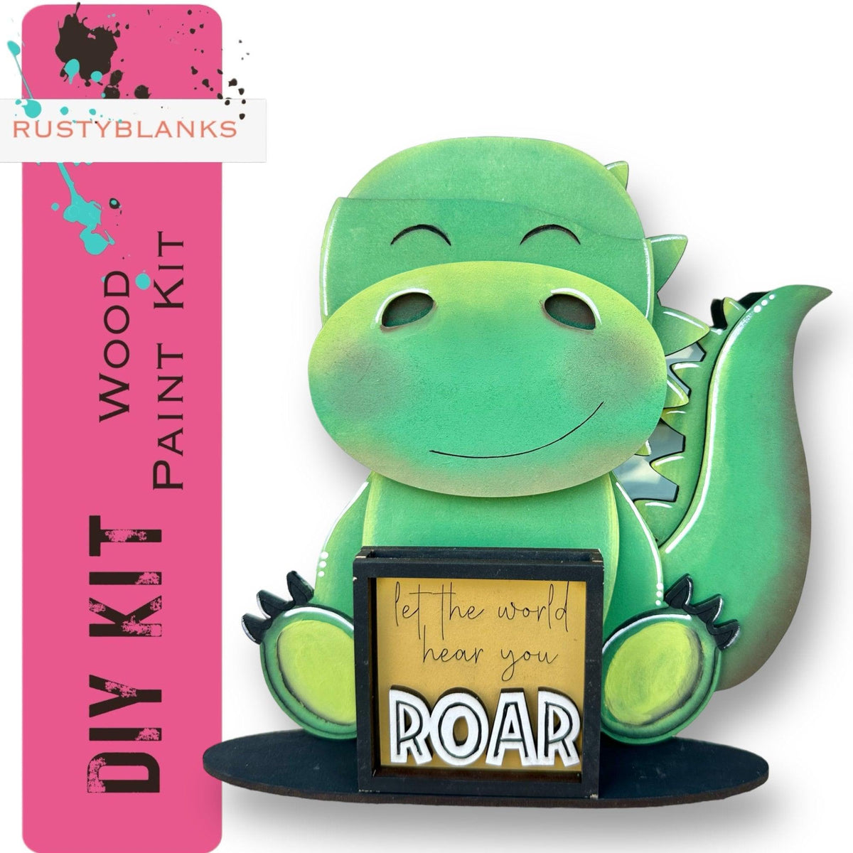 Dinosaur with 12 Interchangeable Seasonal Hats, Insert and tile holder, Season DIY Decor - RusticFarmhouseDecor