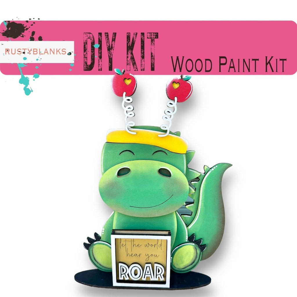Dinosaur with 12 Interchangeable Seasonal Hats, Insert and tile holder, Season DIY Decor - RusticFarmhouseDecor