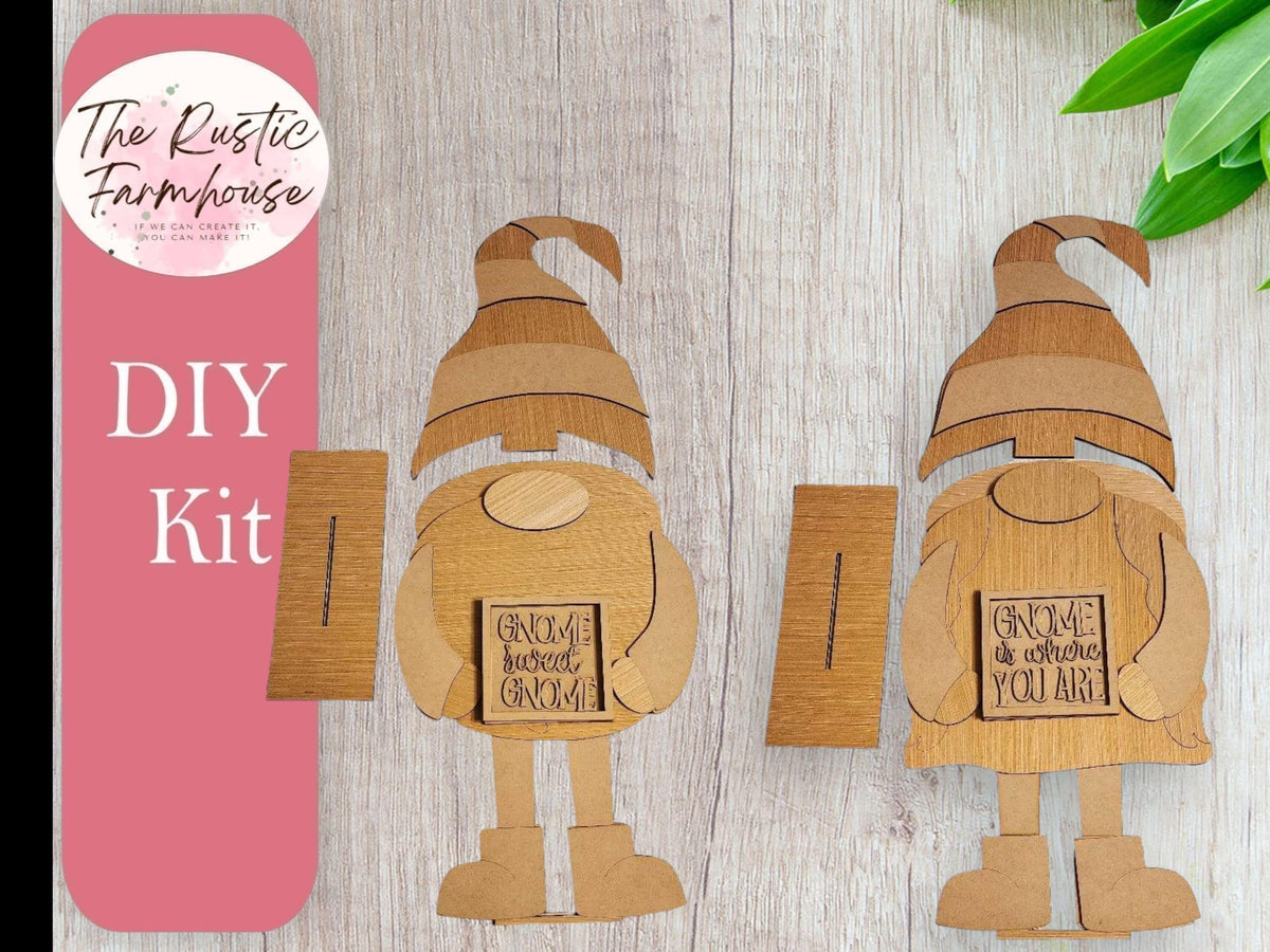 DIY Standing Interchangeable Gnomes Base Kit for Boy or Girl - Create Your Own Adorable Gnome Decor - RusticFarmhouseDecor