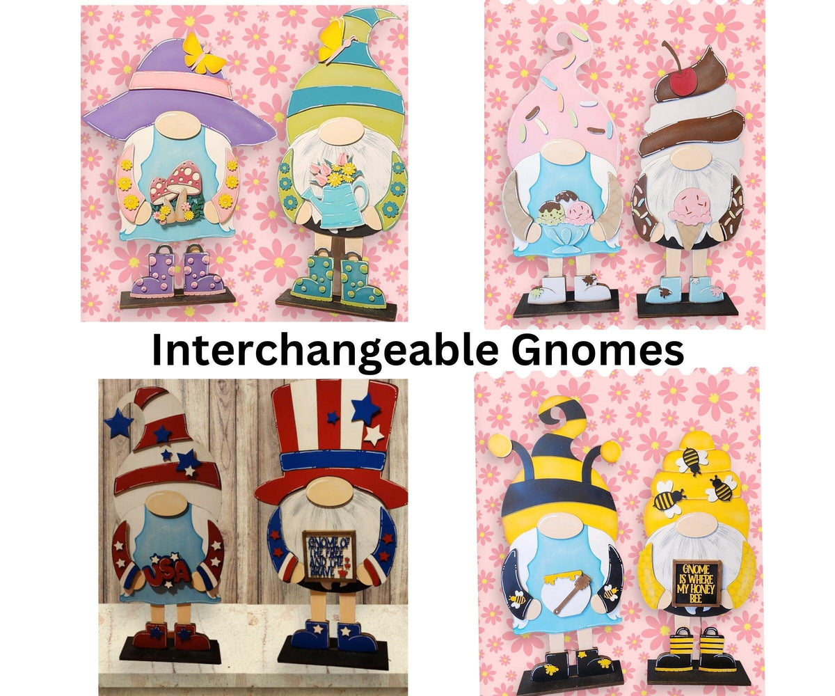 DIY Standing Interchangeable Gnomes Base Kit for Boy or Girl - Create Your Own Adorable Gnome Decor - RusticFarmhouseDecor