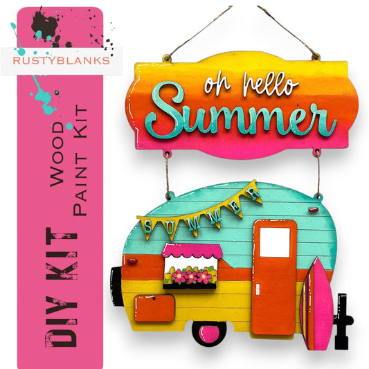 DIY Summer Camping Door Hanger - RusticFarmhouseDecor