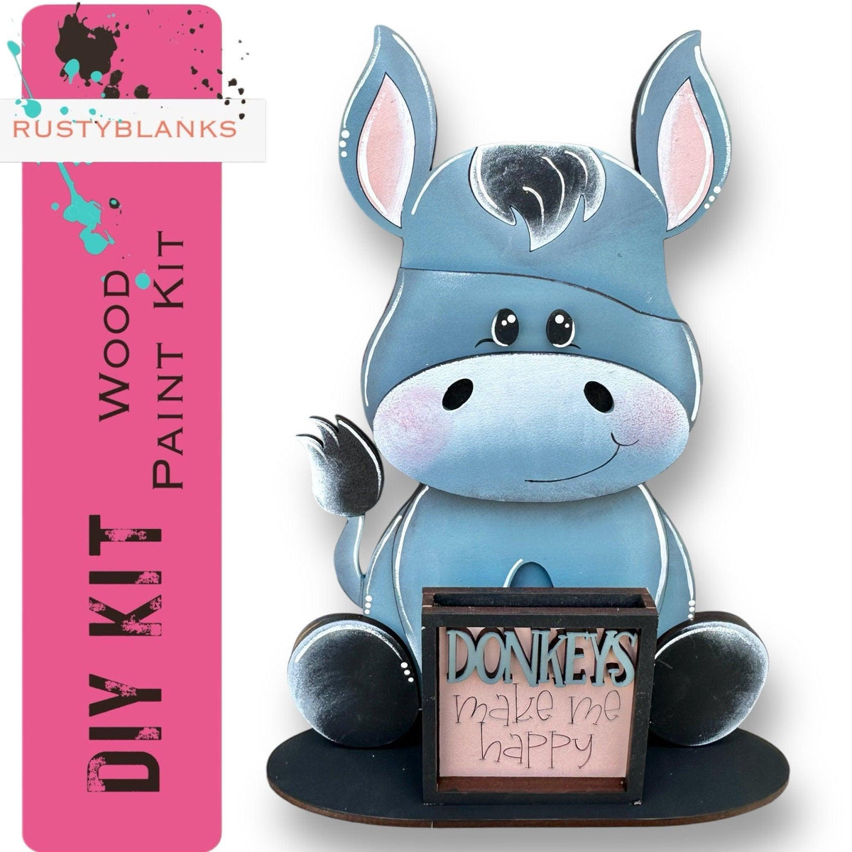 Donkey with 12 Interchangeable Seasonal Hats, Insert and tile holder, Season DIY Decor - RusticFarmhouseDecor