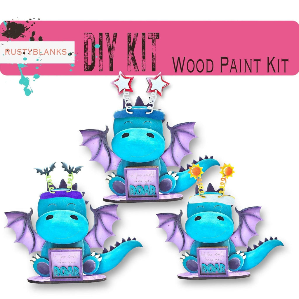 Dragon with 12 Interchangeable Seasonal Hats, Insert and tile holder, Season DIY Decor - RusticFarmhouseDecor