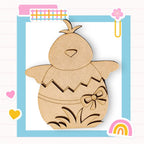 a wooden cutout of an easter bunny