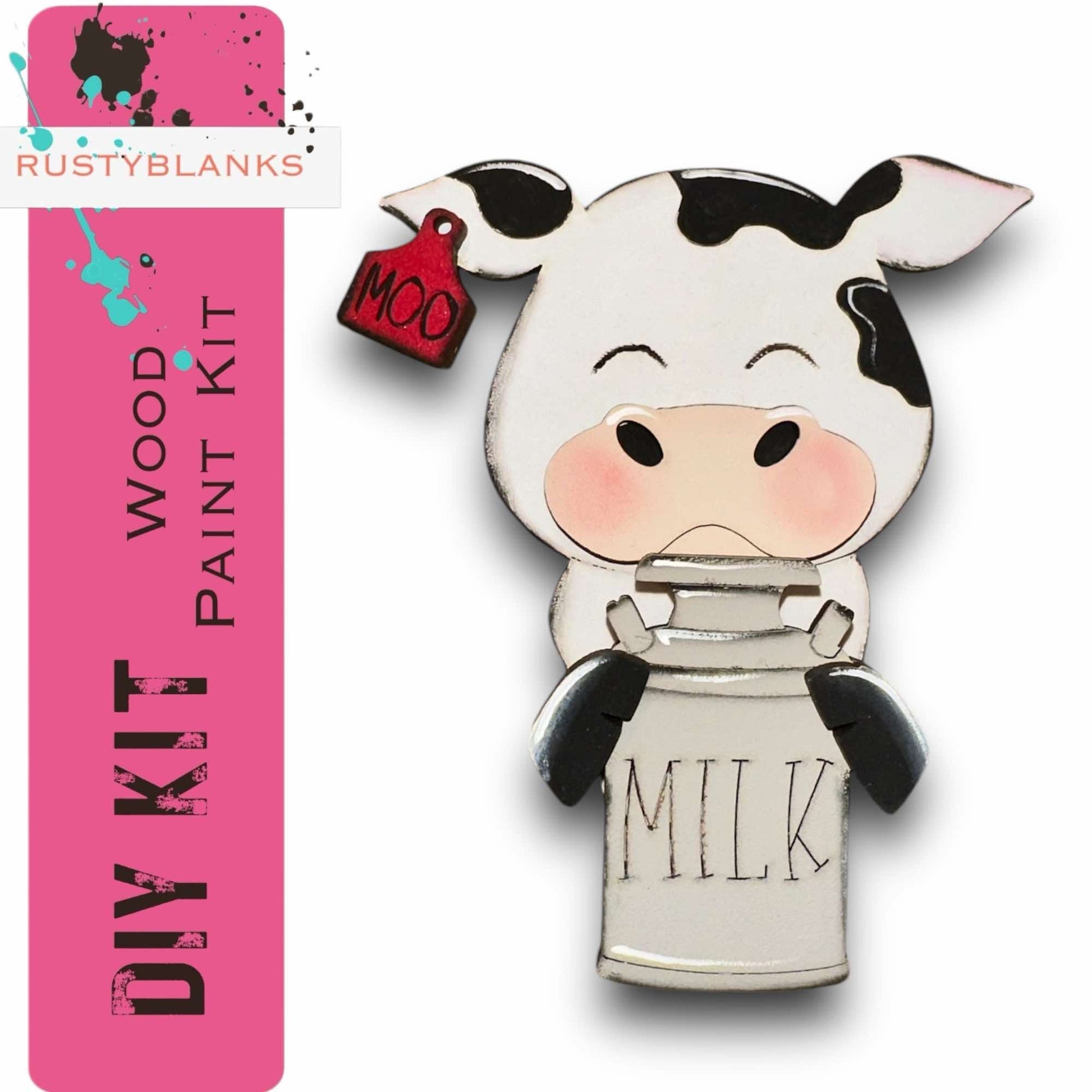 a cartoon cow with a milk bottle in its hand