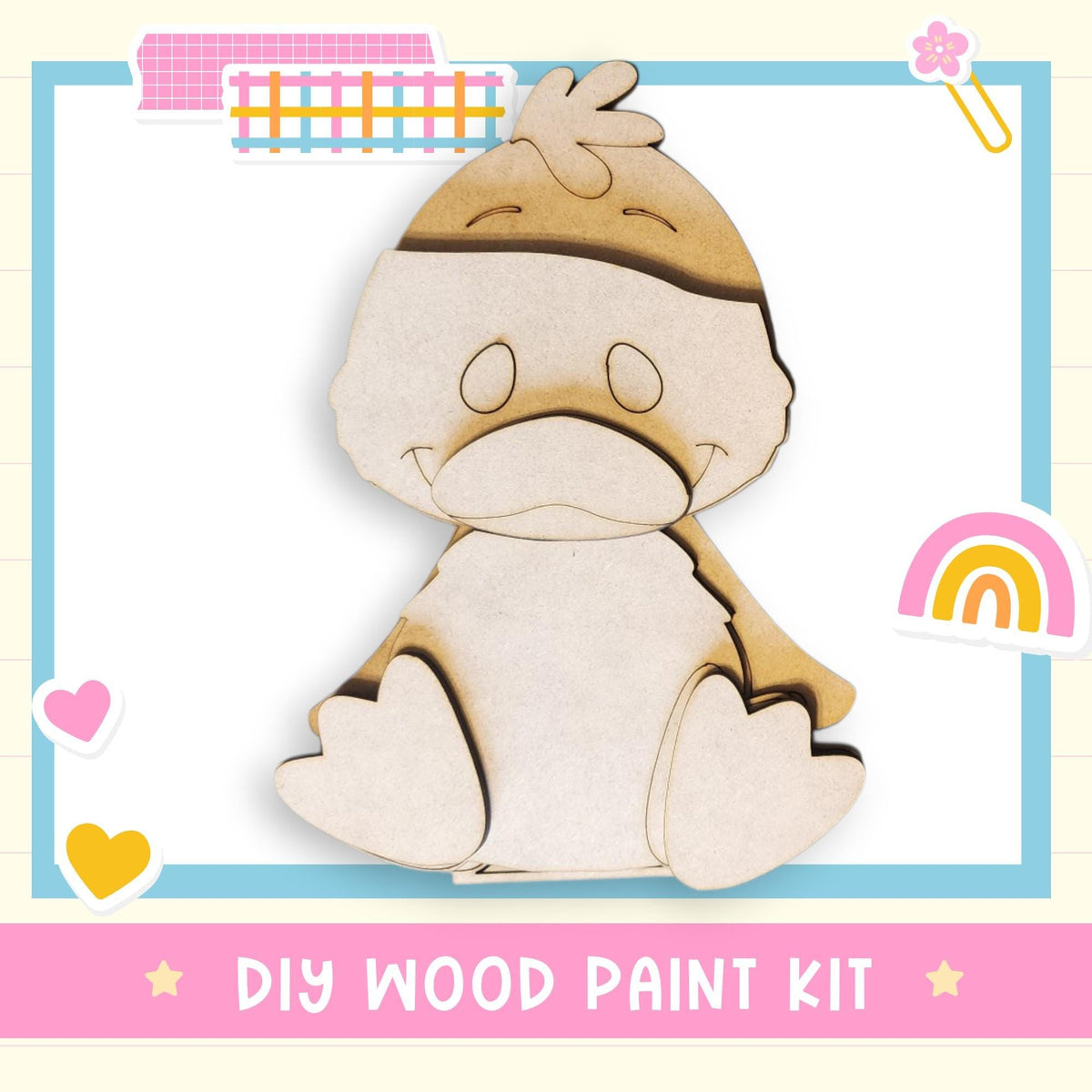 a wooden craft kit of a stuffed animal
