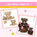 a picture of a wooden craft kit with a picture of an animal in a basket
