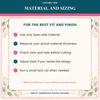 a list of tips for cutting materials and sizing, providing guidance on the best practices for achieving a perfect fit and finish.