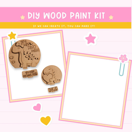 a wooden craft kit with a picture of an elephant