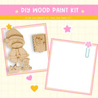 a wooden craft kit with a picture of a girl and a bear