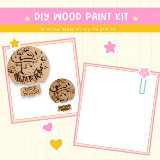 a wooden craft kit with a picture of a dog