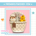 a picture of some animals in a basket