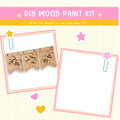a wooden craft kit with hearts and hearts