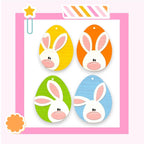 a picture of three easter eggs with bunny ears