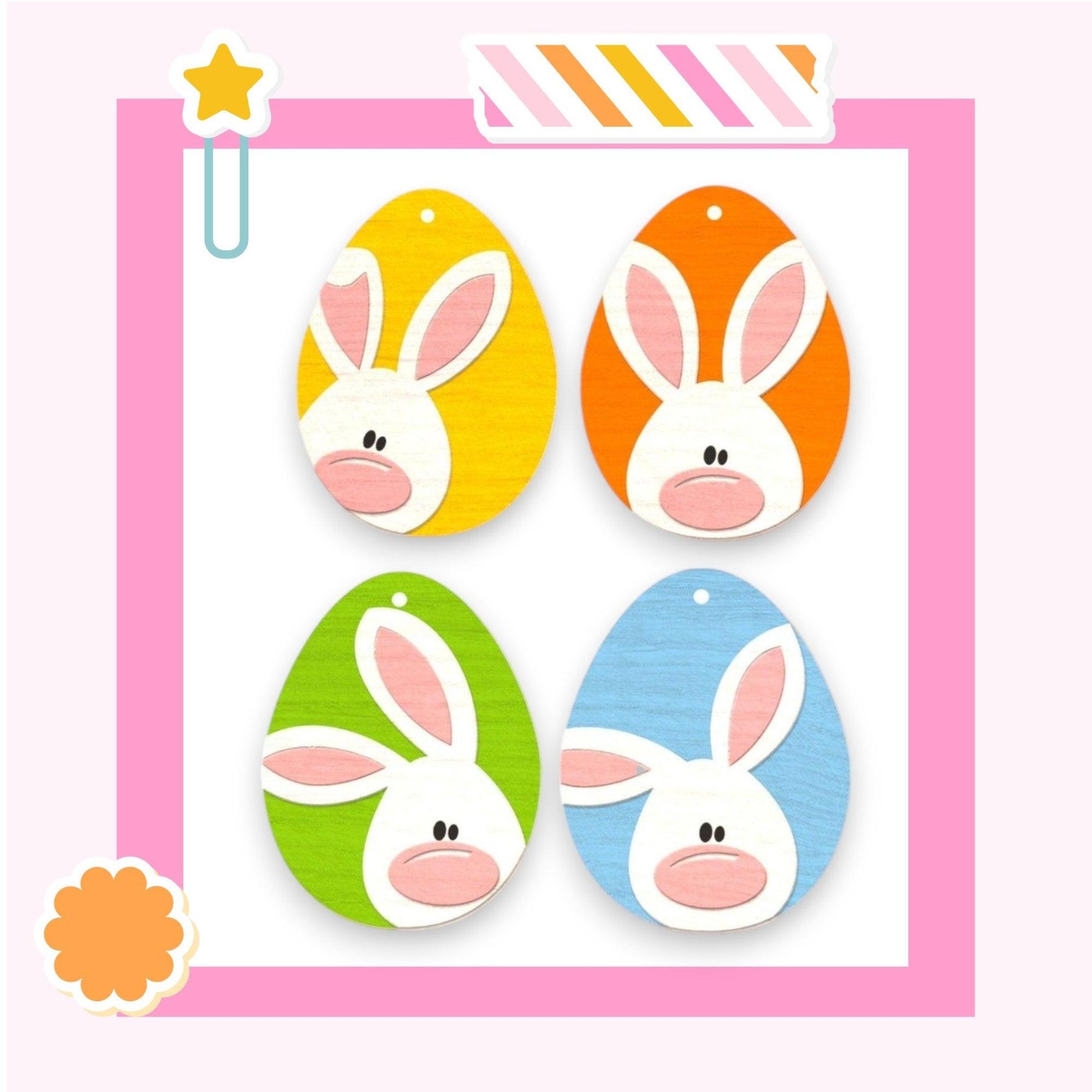 a picture of three easter eggs with bunny ears