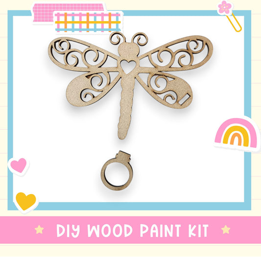 a wooden craft kit with a dragon on it