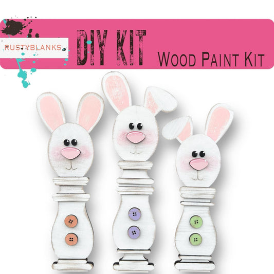 Easter Bunny Wood Spindles - RusticFarmhouseDecor