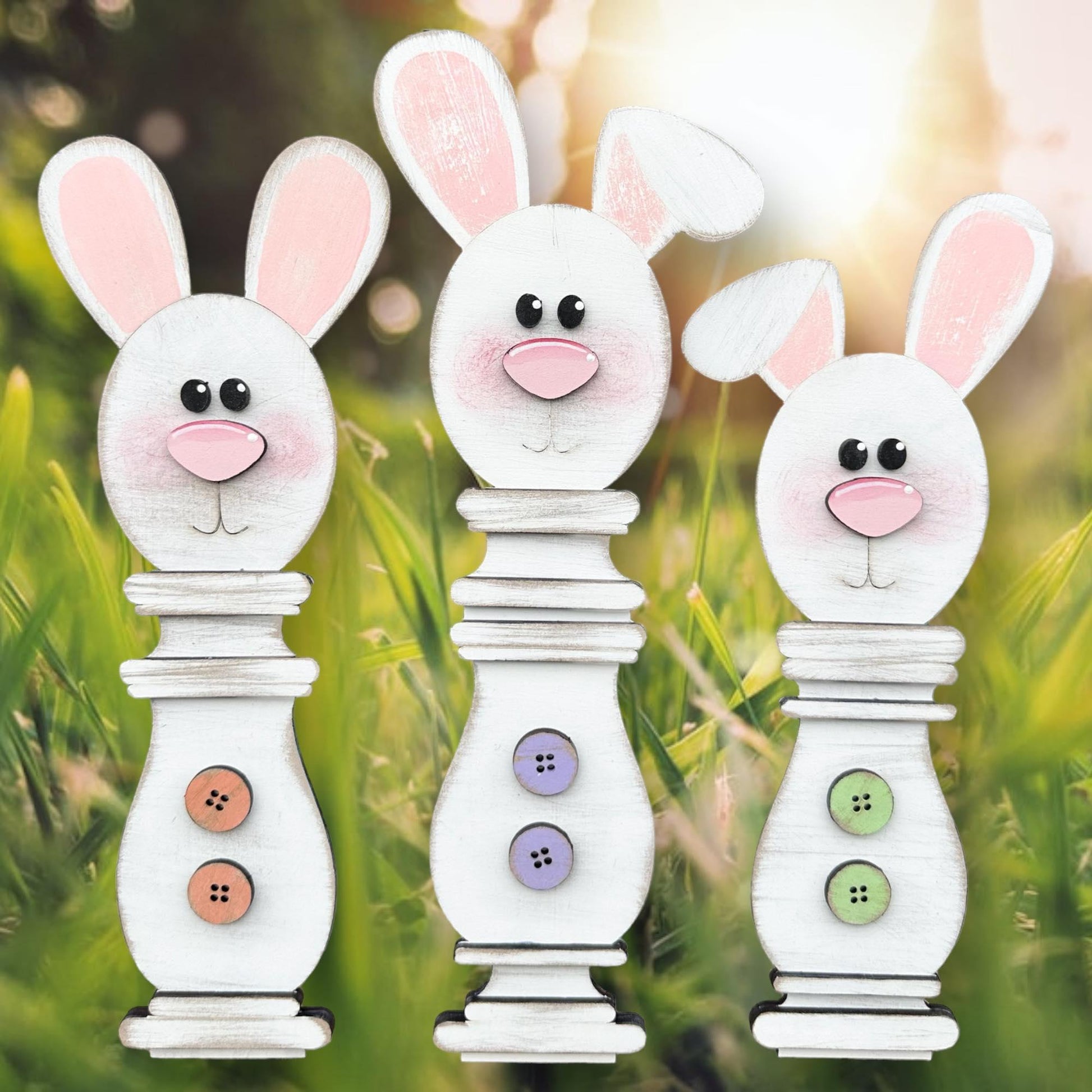 Easter Bunny Wood Spindles - RusticFarmhouseDecor